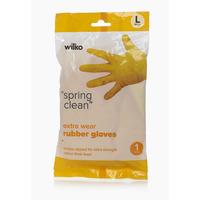 Wilko Extra Wear Rubber Gloves Large Yellow