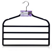 Wilko Trouser Hanger Velvet Covered Black 2pk