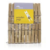 Wilko Functional Wooden Peg 36pk