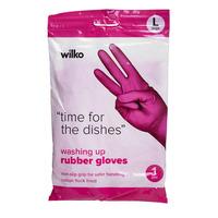 Wilko Wash Up Rubber Gloves Large