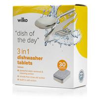 Wilko Dishwasher Tablets 3in1s 30pk