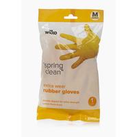 Wilko Extra Wear Rubber Gloves Medium Yellow