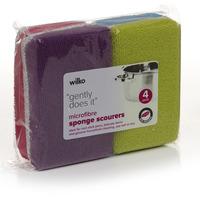 Wilko Microfibre Sponge Scourers 4pk