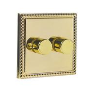 wilko twin 400w dimmer brass