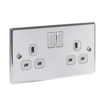 wilko twin switch socket 13amp chrome