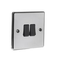 wilko twin switch black nickel 2 way