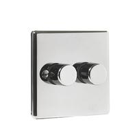 wilko twin 400w dimmer black nickel