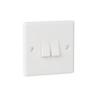 Wilko White Plastic 2G 2 Way Switch