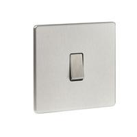 Wilko Single Screwless Switch Plate 2 Way Stainless Steel