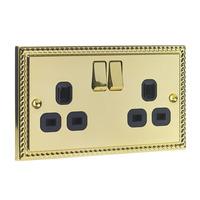 Wilko Twin Switch Socket Brass 13amp