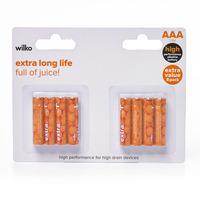 Wilko Extra Life Alkaline Batteries AAA 1.5V 8pk