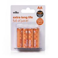 Wilko Extra Life Alkaline Batteries AA LR6 1.5V 8pk