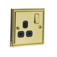 wilko single switch socket brass 13amp