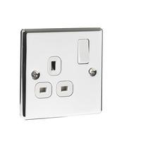 Wilko Single Switch Socket 13amp Chrome