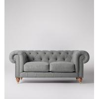 Winston Two-seater sofa in Light Grey Wool, Light Feet