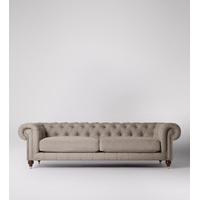 Winston Four-seater sofa in Harbour Grey Linen Blend, Dark Feet