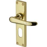 windsor oval profile door handle set of 2 finish polished brass