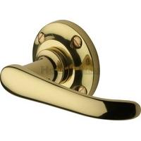 Windsor Round Rose Door Handle (Set of 2) Finish: Polished Brass