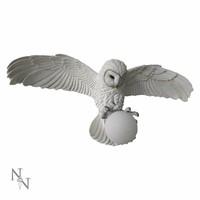 Wisdom Soars - White Barn Owl Wall Light / Table Lamp - Large - Nemesis Now