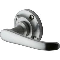 Windsor Round Rose Door Handle (Set of 2) Finish: Satin Chrome