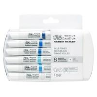Winsor & Newton Pigment Marker - Blue (Pack of 6)