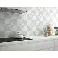 Wickes Azzara Connect White Decor Ceramic Tile 150 x 150mm