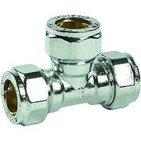 wickes compression chrome plated tee 15mm