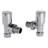 wickes contemporary round angled radiator valves chrome