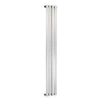 Wickes Haven Flat Panel Vertical Designer Radiator - Chrome 630 x 1800 mm