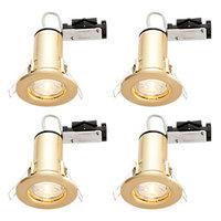 Wickes LED Fire Rated Downlights Brass 4 Pack