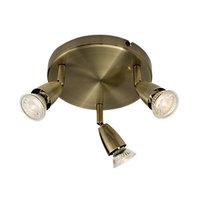 Wickes Positano LED Triple Plate Spotlight Antique Brass