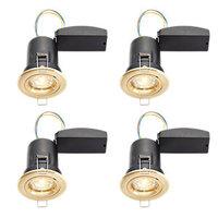 Wickes LED Premium Fire Rated Downlights Brass 4 Pack