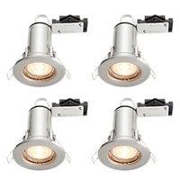 Wickes LED Fire Rated Downlights Brushed Chrome Finish 4 Pack