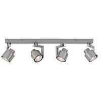 wickes boulevard led 4 bar spotlight brushed polished chrome