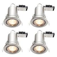 Wickes LED Fire Rated Tilt Downlights Brushed Chrome Finish 4 Pack