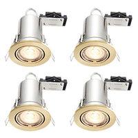 Wickes LED Fire Rated Tilt Downlights Brushed Gold Effect 4 Pack