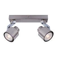 wickes boulevard led 2 bar spotlight brushed polished chrome