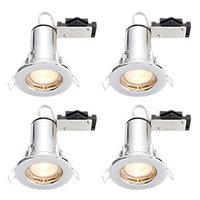 Wickes LED Fire Rated Downlights Chrome Finish 4 Pack