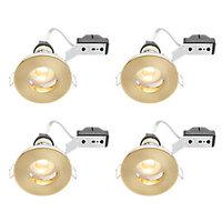 Wickes LED IP65 Downlights Brass 4 Pack