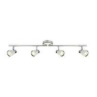 wickes major led 4 bar spotlight matt white chrome