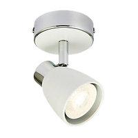 Wickes Major LED Single Spotlight Matt White & Chrome