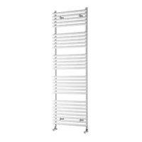 wickes liquid round vertical designer towel radiator white 500 x 800 m ...