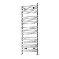 Wickes Liquid Round Vertical Designer Towel Radiator - Chrome 500 x 1200 mm