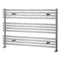 wickes liquid round horizontal designer towel radiator chrome 1000 x 6 ...