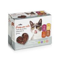 Wilko Pouch Cat Food Premium Meat Selction Cuts in Gravy 12 x 100g