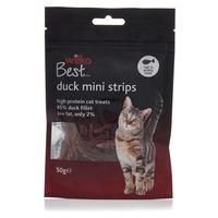 Wilko Best Cat Treats Mini Strips Duck 50g