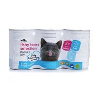 wilko fish selection cat food chunks in jelly 6x400g