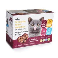 Wilko Premium Select Cat Food Meat & Poultry Selection in Jelly 12 x 100g