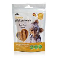 wilko dog treats chicken and hide twisters 90g