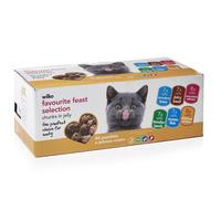 Wilko Pouch Cat Food Favourite Feast Selection in Jelly 44 x 100g